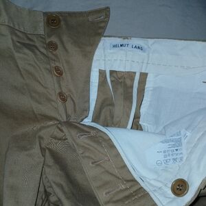 Helmut Lang Tan Button-Up Trousers 44